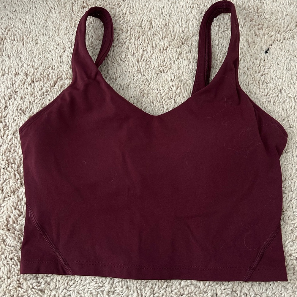 Burgundy athletic cropped tank top